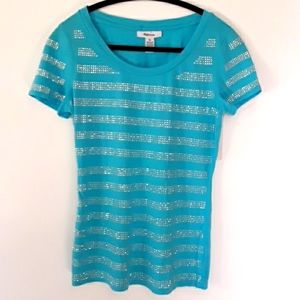 Style&Co. Turquoise Studded Top  Size XS